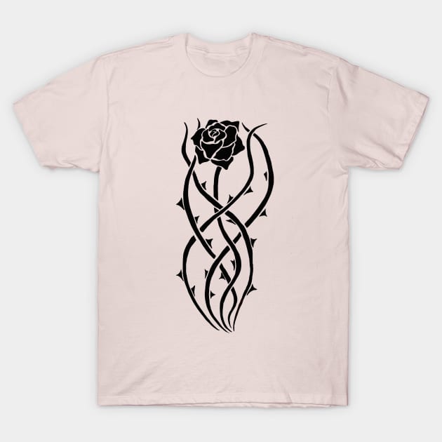 black rose T-Shirt by hamadani